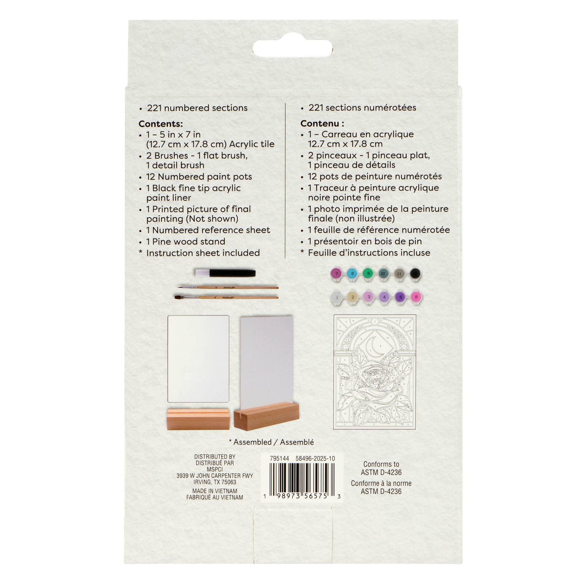 Stained Glass Rose Paint-by-Number Acrylic Surface Kit by Artist's Loft®